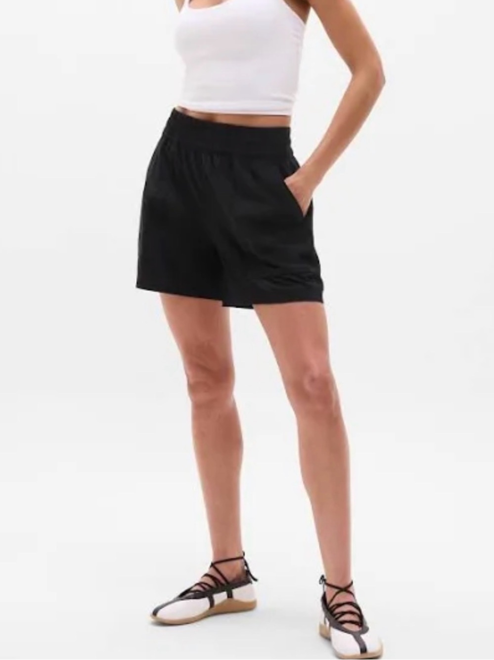 Athleta Black High-Rise Athletic Shorts - 5 inch
